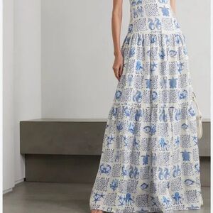 Echo Blue and White Maxi Skirt